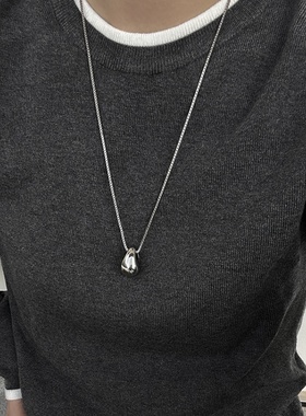 光面水滴项链女款2025长款毛衣链