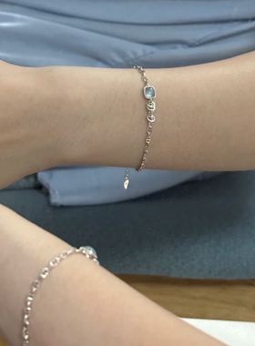 海蓝方糖手链女轻奢小众精致新款