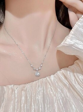 爆闪小方糖项链女款锁骨颈链配饰