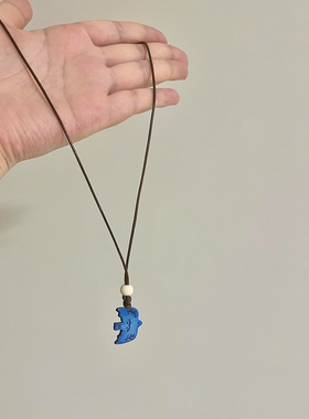 克莱因蓝小鸟项链女轻奢小众中式