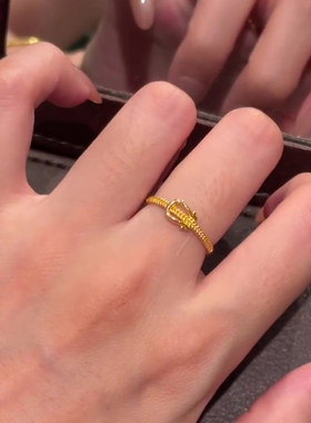 金色马蹄戒指女小众设计轻奢指环