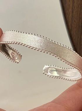 珠边开口手镯轻奢小众精致手链女