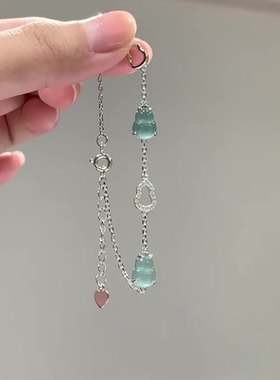 清冷感蓝水葫芦手链女款百搭手饰