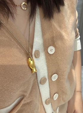 年年有鱼~金色小鱼吊坠项链女款