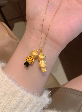 可爱KT猫咪吊坠项链女锁骨链配饰