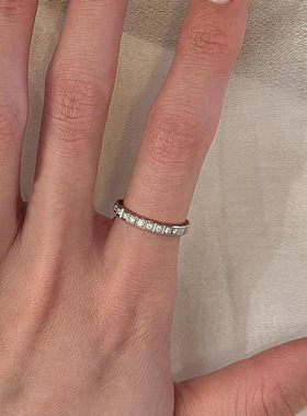 叠戴椭圆戒指女小众设计轻奢高级