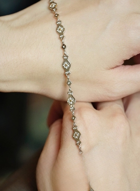 中古雏菊手链女小众精致叠戴手镯