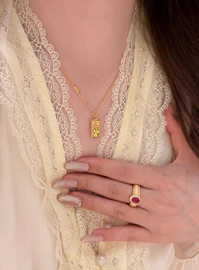 碎碎冰小方砖项链女千金感锁骨链