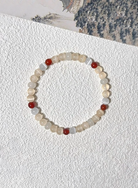 民族风仿红玛瑙猫眼荔枝冻手串女