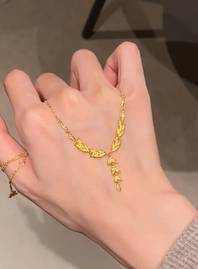 新中式麦穗流苏项链女配饰锁骨链