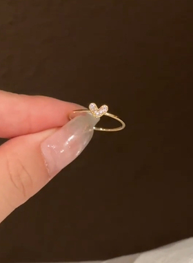 细圈微光爱心戒指女小众设计百搭