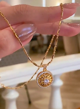 爆闪雏菊罗盘吊坠项链女2026新款