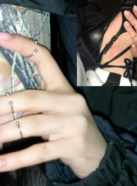 ins风仿穿孔戒指女小众设计轻奢