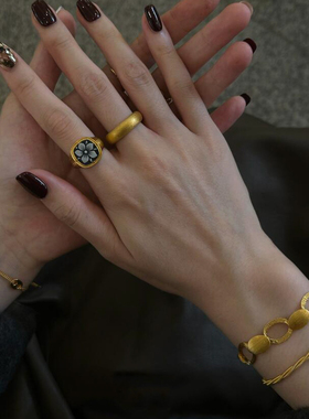 栀子花戒指女小众设计轻奢高级感