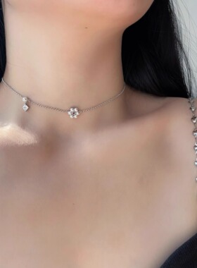 小花仿珍珠吊坠项链女2025新爆款