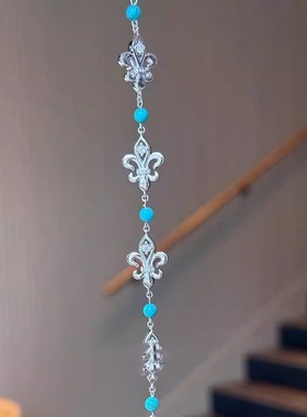 鸢尾花仿绿松手链女款中古风手串