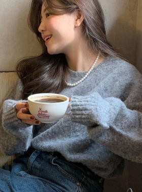 小米珠仿珍珠项链女新款毛衣颈链