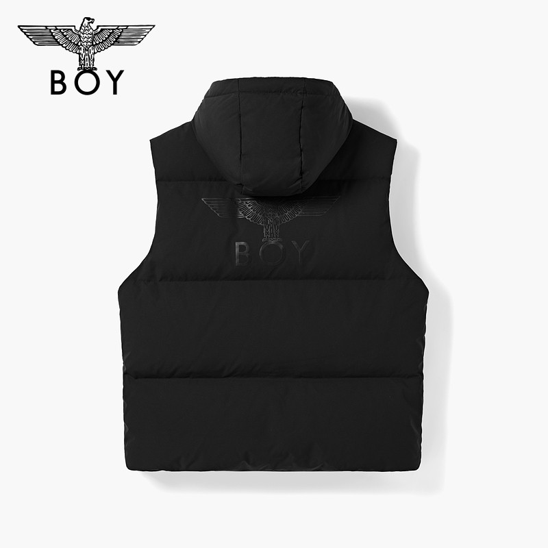 BOYLONDON春季百搭黑色立领外套男女同款90绒时尚羽绒马甲N30005,淘宝优惠券,粉丝福利购,淘宝优惠卷