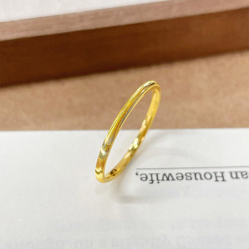 Recommended gifts for girlfriends and wives on birthdays and festivals, Chinese pure gold ring, female cat eye fixed mouth, new style