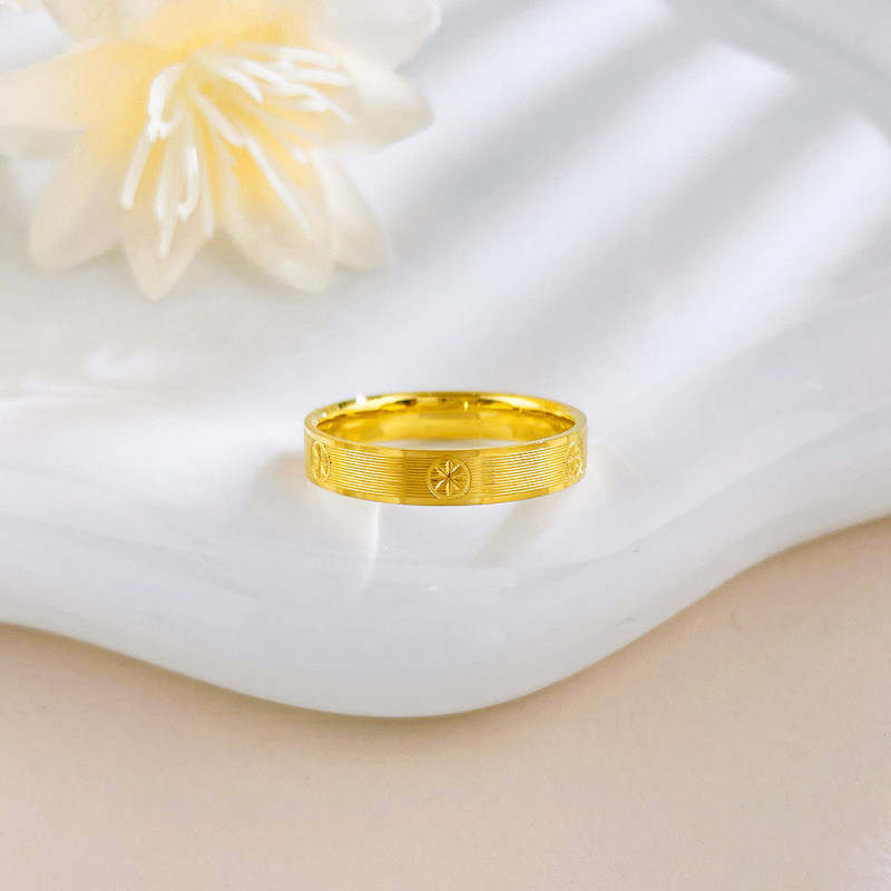 China gold 999 solid gold ring for women fixed mouth