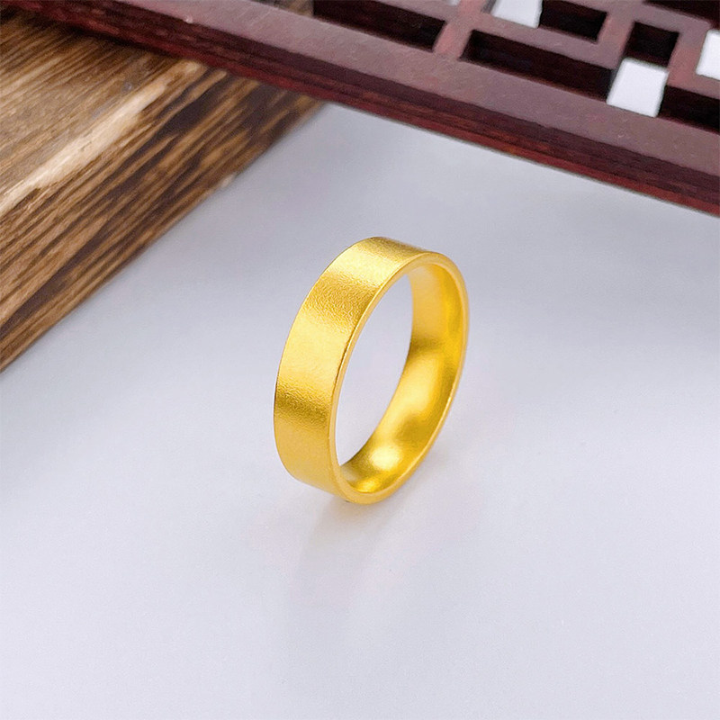 Chinese gold 999 pure gold ring wide-faced men's and women's couple rings recommended as gifts for birthdays and holidays