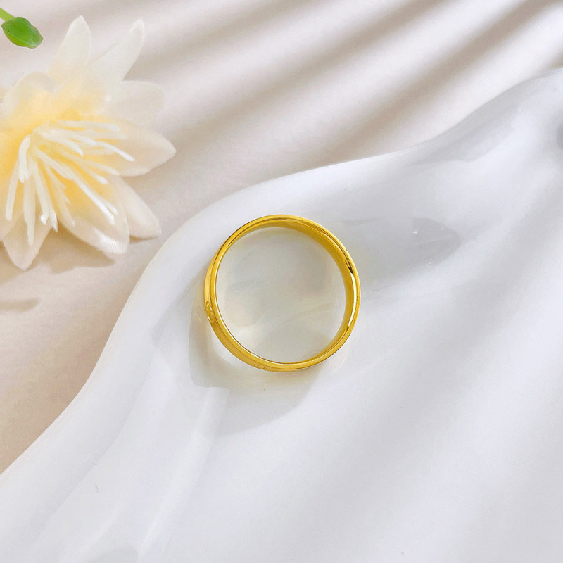 China gold 999 solid gold ring for women fixed mouth