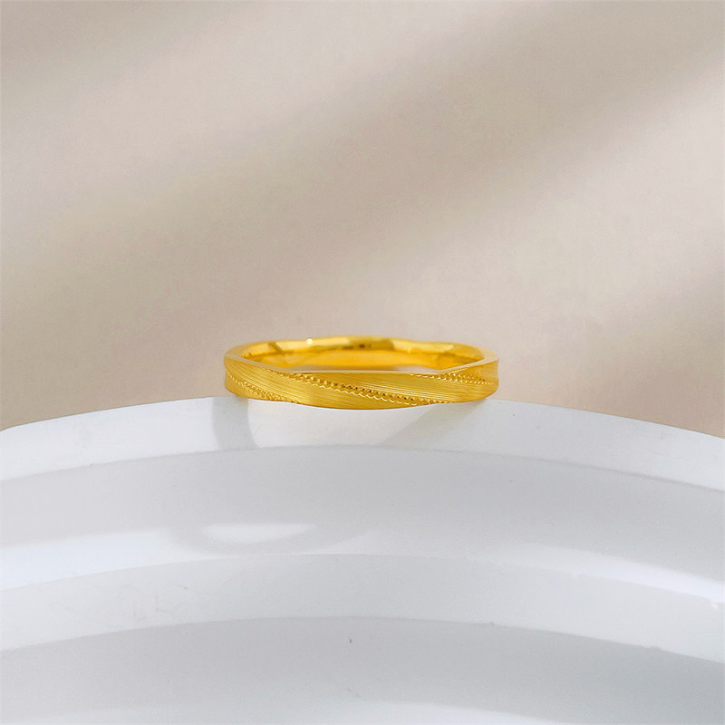 Chinese gold 999 pure gold ring female Mobius new style birthday holiday gift for girlfriend and wife