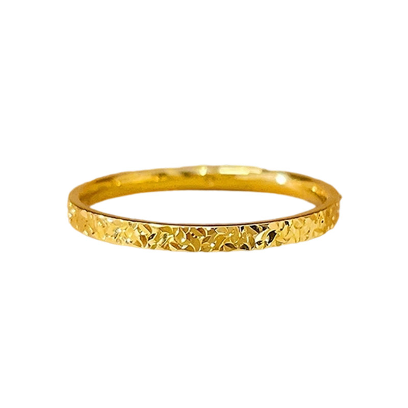 Chinese pure gold hollow solid mouth crushed ice ring new style birthday holiday gift recommendation