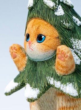 JXK圣诞喵树小猫手办摆件