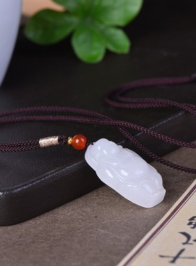 白色金丝玉玉佛吊坠男女项链配饰