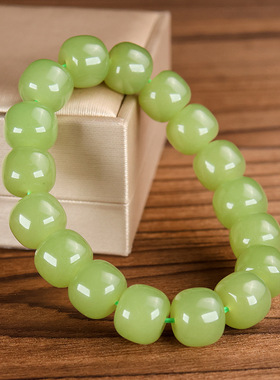 和田玉直切老型珠手串男女款湖水