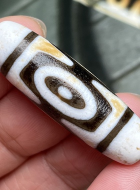 藏传高油包浆三眼天珠男女平安