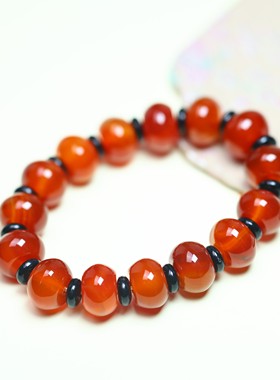 红玛瑙算盘珠手串吉祥平安情侣