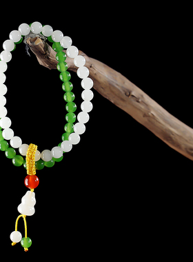 金丝玉双色手链女生时尚手串饰品