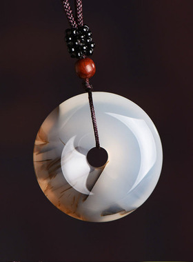 冰种玉髓草花平安扣吊坠男女玉石