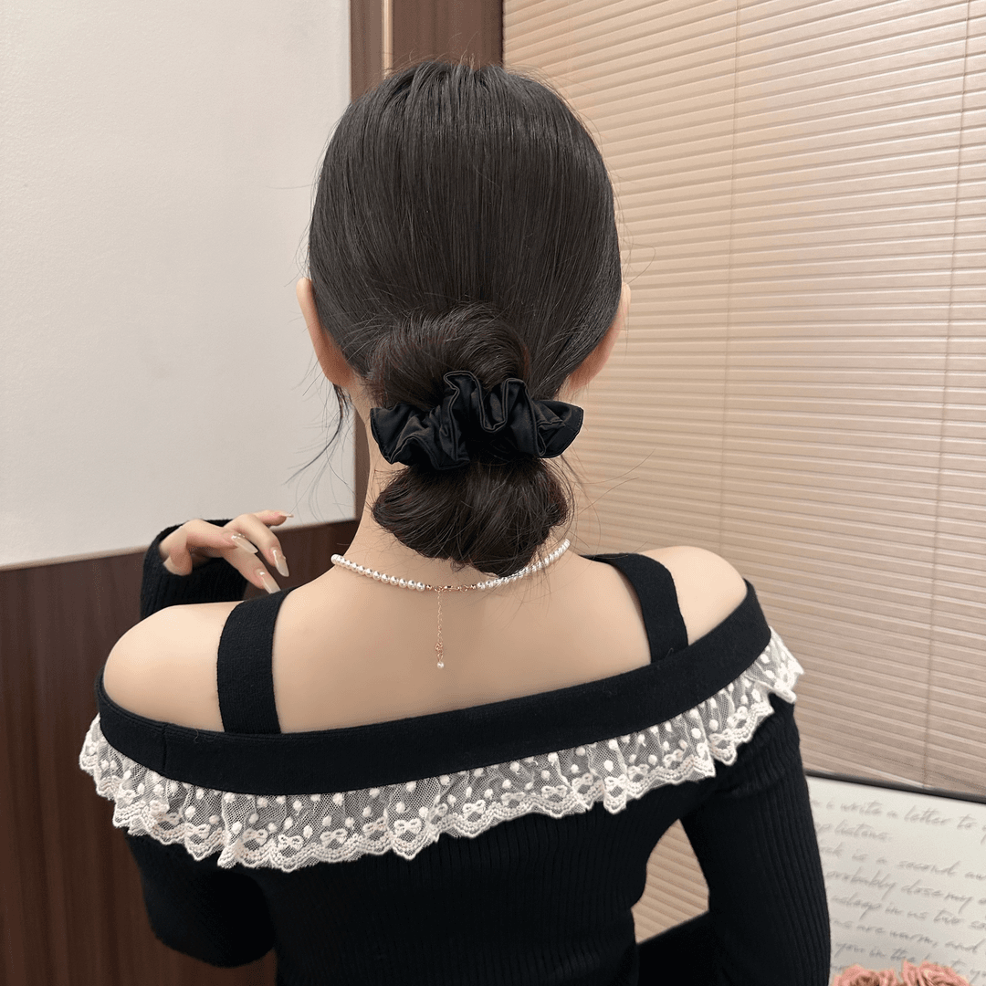 红色褶皱发圈高级感发绳秋冬新款扎马尾丸子头皮筋氛围感头绳头饰,淘宝优惠券,粉丝福利购,淘宝优惠卷