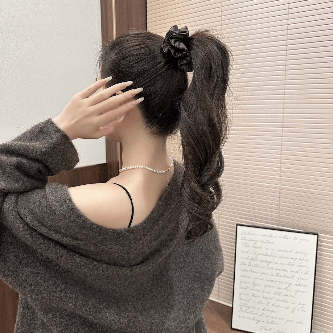 红色褶皱发圈高级感发绳秋冬新款扎马尾丸子头皮筋氛围感头绳头饰,淘宝优惠券,粉丝福利购,淘宝优惠卷