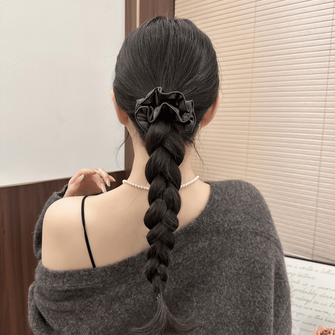 红色褶皱发圈高级感发绳秋冬新款扎马尾丸子头皮筋氛围感头绳头饰,淘宝优惠券,粉丝福利购,淘宝优惠卷