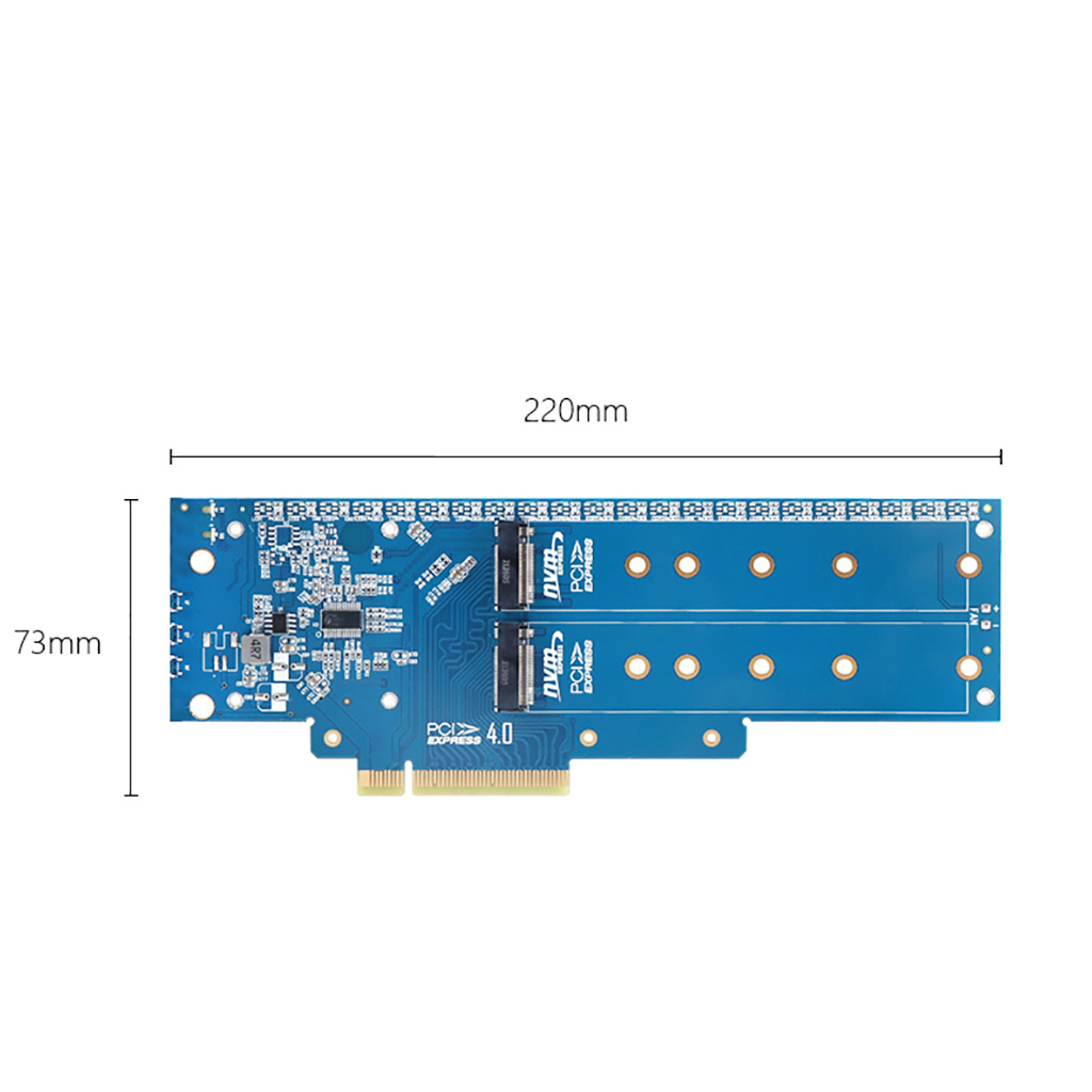 硬盘转接卡 pcieX8 x16 1转2 NVME扩展卡m2拆分卡双盘1分2 - 图3