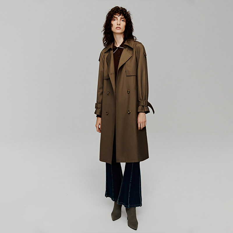 Re-BLUE轻奢优雅女装经典英伦风双排扣长风衣外套,淘宝优惠券,粉丝福利购,淘宝优惠卷