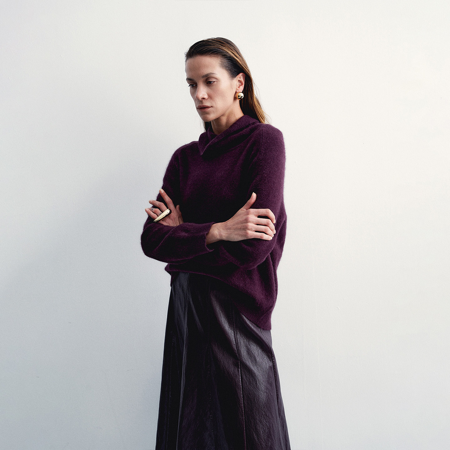 Re-BLUE轻奢优雅女装复古荡领宽松随性针织套头上衣慵懒风毛衣,淘宝优惠券,粉丝福利购,淘宝优惠卷