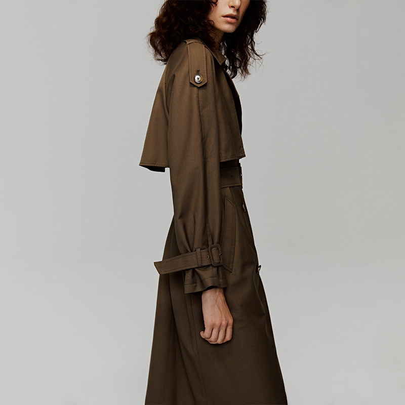 Re-BLUE轻奢优雅女装经典英伦风双排扣长风衣外套,淘宝优惠券,粉丝福利购,淘宝优惠卷