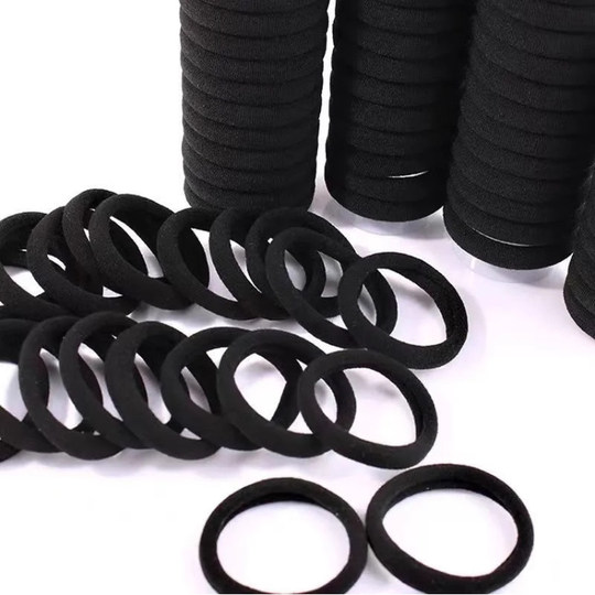 韩版简约气质黑色马尾发圈女扎头发皮筋高弹力耐用发绳皮套胶圈