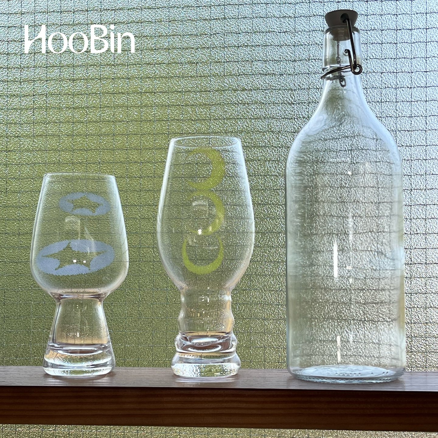 HooBin 星月酒杯套装 透明高脚杯花器 喇叭花像素图案 啤酒杯套装,淘宝优惠券,粉丝福利购,淘宝优惠卷