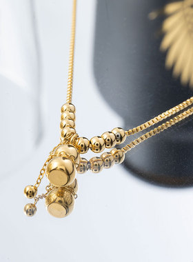 HIBAO喜小宝金色流苏葫芦项链
