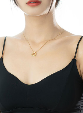 HIBAO喜小宝镂空爱心项链不掉色