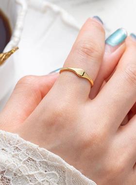 HIBAO喜小宝小众不规则素圈戒指