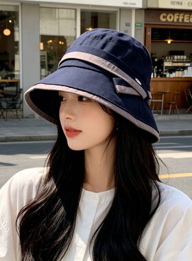 轻薄速干遮阳防晒帽春秋2026新款洋气渔夫帽凉帽遮脸出游太阳帽女