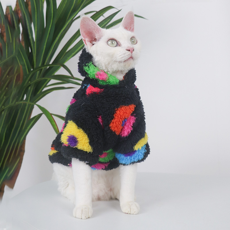 无毛猫衣服加厚冬季保暖德北极绒时尚外套德文猫斯芬克斯过冬衣服