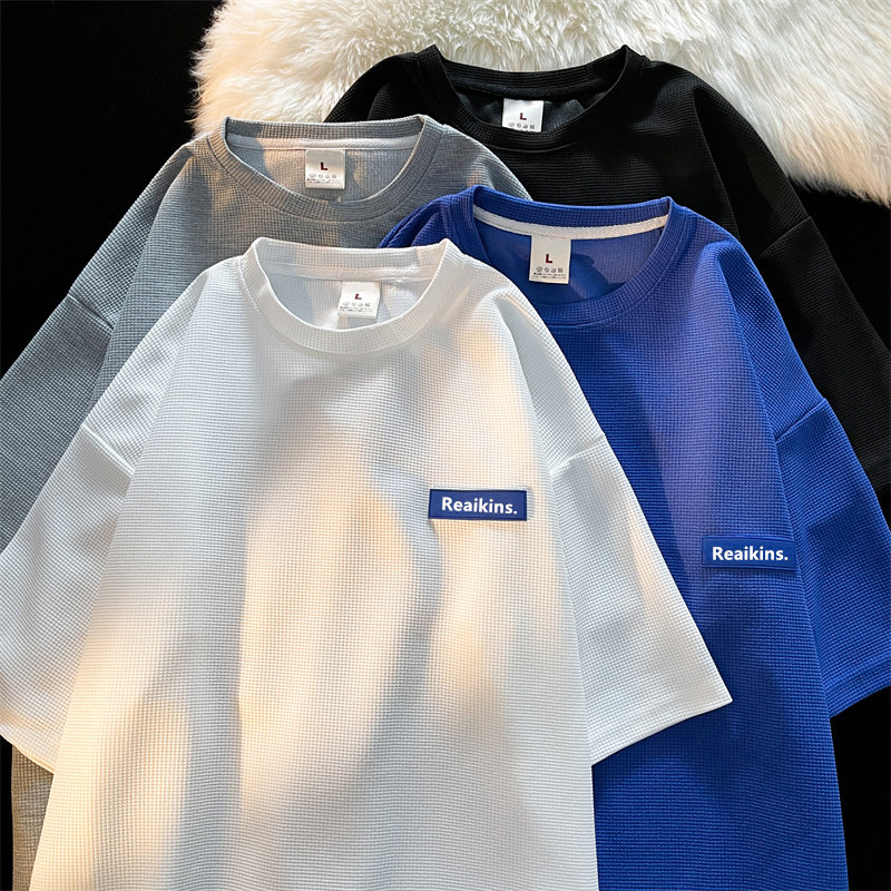 华夫格短袖男夏季潮牌ins潮流t恤 港大侠T恤